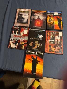 Lot of 7 Horror Movie DVDs Including Friday the 13th, Jeepers Creepers, and Fina